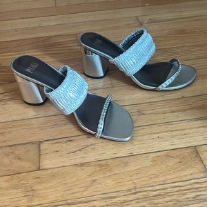 Paige chunky heel silver